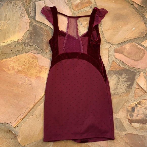 Free People Dress Size XS Sweetheart Neck Mini Dress Red - Picture 14 of 14